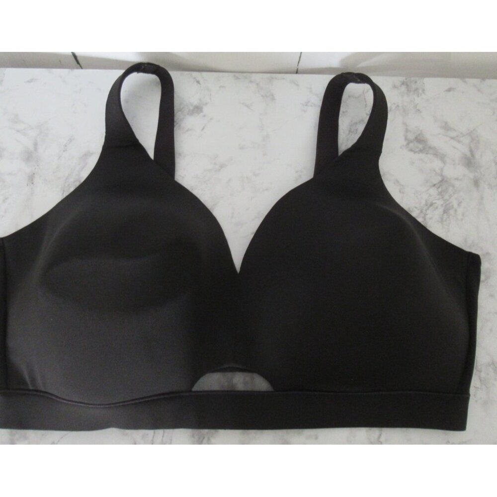 Cacique Bra‎ 44DDD Black Lightly Lined Full No Wire Plus Size Wireless